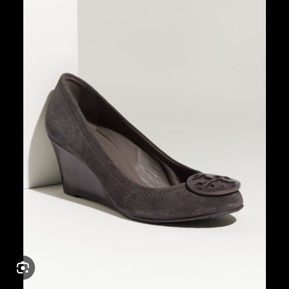 Tory Burch Sally wedge grey suede low heel